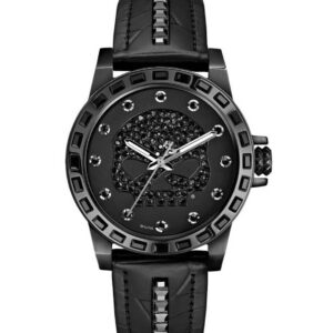 Harley-Davidson Női Willie G Skull Crystal óra, szegecsekkel