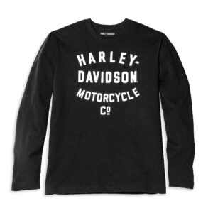 Harley-Davidson Férfi Racer Font Motorcycle Co. hosszú ujjú póló- Black