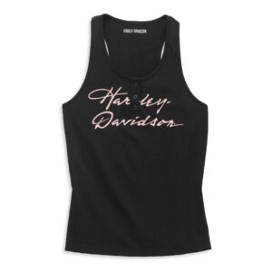 Harley-Davidson Női Script Font Henley Racerback trikó