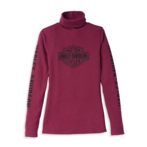 Harley Davidson Női Bar & Shield Logo Bordázott garbó – Cabernet