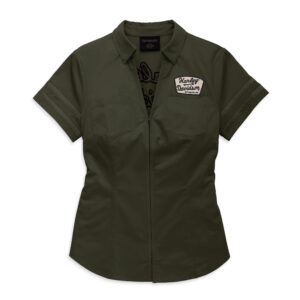 Harley Davidson Női Artisan elől cipzáros ing - Grape Leaf