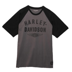 Harley Davidson Férfi Staple Winged Raglan póló – Colorblocked