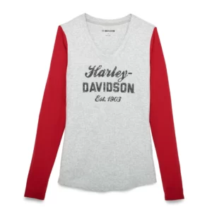 Harley-Davidson Női Metropolitan V-nyakú hosszú ujjú póló