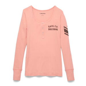 Harley Davidson Női Timeless Holdout Henley póló – Dusty Pink