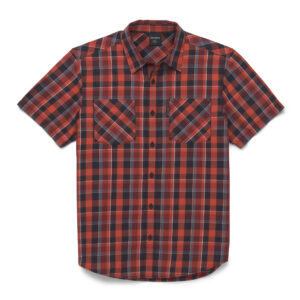 Harley Davidson Férfi MKE rövid ujjú ing – Orange Plaid