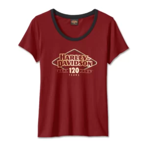 Harley-Davidson 120th Anniversary Speedbird Diamond női póló – Merlot
