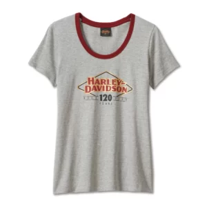 Harley-Davidson 120th Anniversary Speedbird Diamond női póló – Light Grey