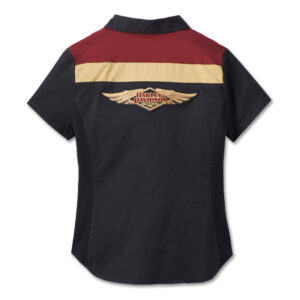 Harley-Davidson 120th Anniversary Elemental női rövid ujjú ing – Fekete