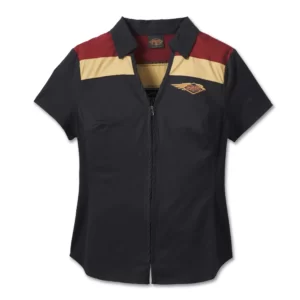 Harley-Davidson 120th Anniversary Elemental női rövid ujjú ing – Fekete