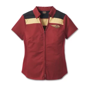 Harley-Davidson 120th Anniversary Elemental női rövid ujjú ing – Merlot