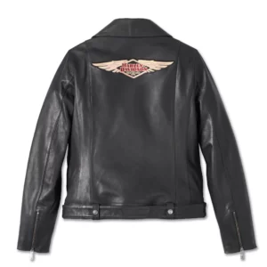 Harley-Davidson 120th Anniversary Női D-Pocket motoros bőrkabát - fekete