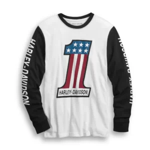 Harley-Davidson Férfi #1 Colorblock Tee hosszú ujjú póló